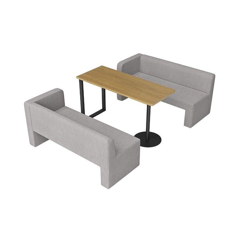 Render van de meubelset voor maat L: overlegtafel met twee banken